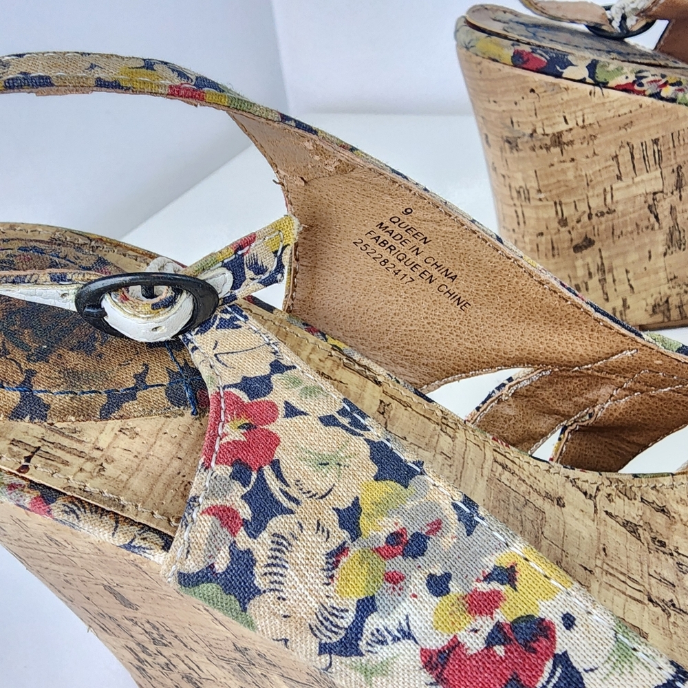 Floral Cork Women floral wedge sandals size 9 - Picture 6 of 12